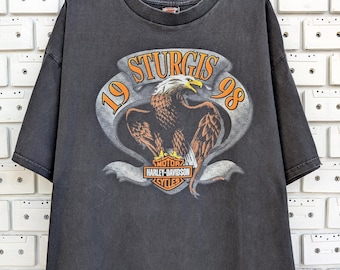Vintage 1998 Harley Davidson T-shirt Sturgis Bike Week Black Hills
