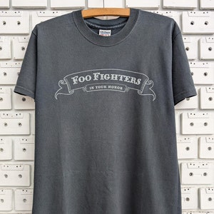 Vintage 2005 Foo Fighters T-Shirt In Your Honor European Tour Alternative Rock Post Grunge Hard Rock Band Merch Tee Size S