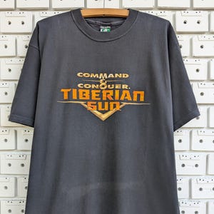 Vintage 1999 Command & Conquer T-Shirt Tiberian Sun Real Time Strategy Video Computer Game Promo Merch Tee Size XL