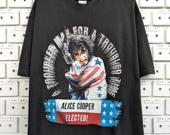 アリス・クーパーTシャツ、ヴィンテージ1986-1987レアツアーTシャツ