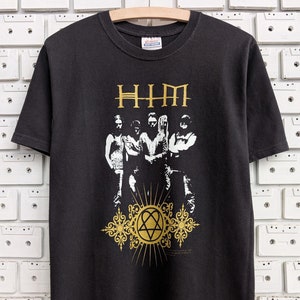 Vintage 2005 HIM T-Shirt Ville Valo Gothic Metal Alternative Rock Emo Finnish Band Merch Tee Size S