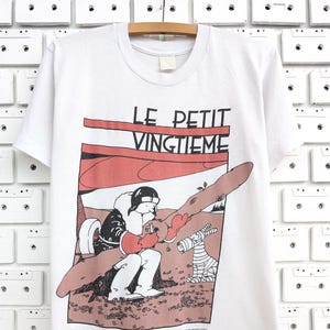 Vintage jaren 90 T-shirt Avonturen van Kuifje Le Petit Vingtième Tin Tin Tin In The Land Of The Soviets Herge Comics Cartoon Merch T-shirt maat S
