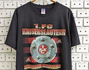 Vintage 1998 FC Kaiserslautern T-shirt Deutscher Meister Bundesliga Football Soccer Team Merch Tee Taille XL