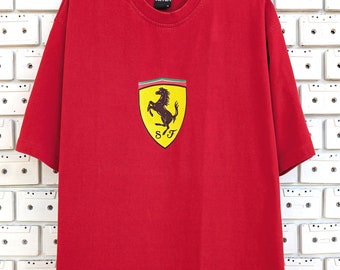 Camiseta vintage de 1999 con el logotipo del caballo de Ferrari, camiseta de Fórmula 1 F1, coche deportivo de lujo italiano, talla XL