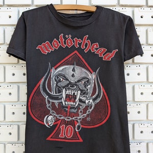 Vintage 1985 Motorhead T-Shirt Lemmy Kilmister British Heavy Speed Metal Hard Rock Band Merch 10th Aniversary Concert Tour Tee Size XS/S