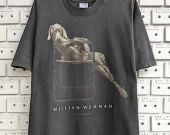 American Artist!!! Vintage 90s Art WILLIAM WEGMAN DOG T-shirt
