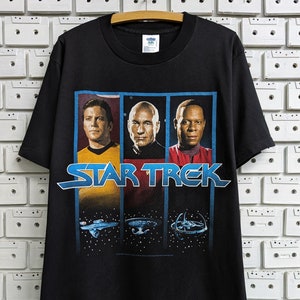Vintage 1994 Star Trek T-Shirt Sci Fi Science Fiction TV Series Paramount Pictures Promo Merch Tee Size Long M/L