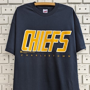 Vintage 2002 Slap Shot 2 T-Shirt Sports Comedy Film Movie Promo Charlestown Chiefs Hockey Team Merch Tee Size XL