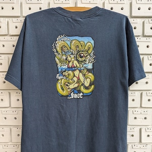 Vintage 00s Lost Enterprises T-Shirt Octopus Girl Graphic Print Skateboarding Brand Merch Tee Size M