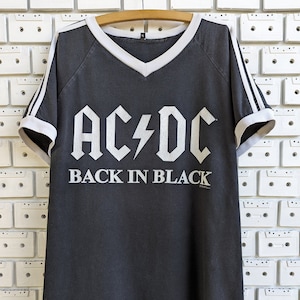 Vintage 2000 Ac/Dc T-Shirt Back In Black Hard Rock Heavy Metal Band Merch Tee Size XL/XXL
