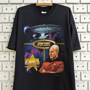 Vintage 2000 Star Trek T-Shirt The Next Generation USS Enterprise Captain Jean-Luc Picard Sci Fi Science Fiction TV Series Merch Tee Size XL