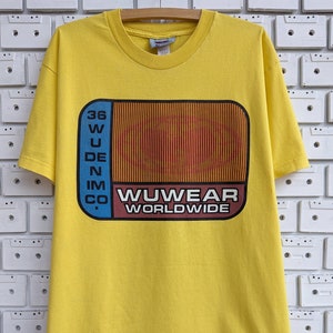 Koszulka Vintage 90s Wu Wear Worldwide T-shirt Wu Tang Clan Logo Hip Hop Rap Marka Merch Tee Rozmiar L