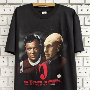 Vintage 1996 Star Trek Generations T-Shirt Sci Fi Movie Science Fiction Film Paramount Pictures Promo Merch Tee Size M