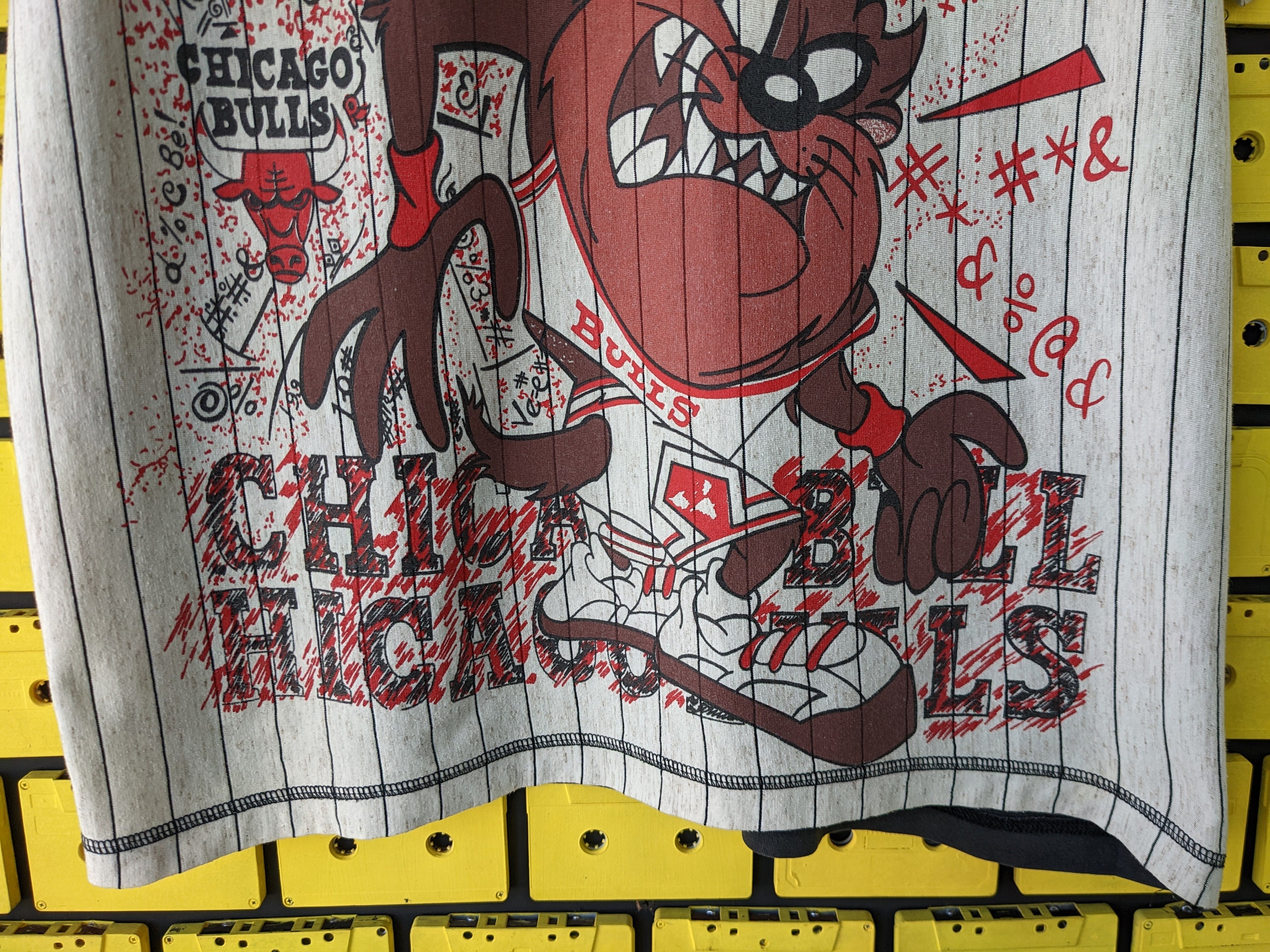 Vintage 90s Chicago Bulls Taz Devil T-shirt Looney Tunes Wile 