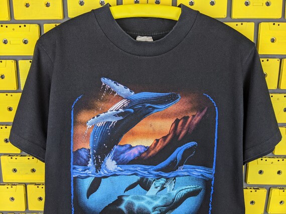 ヴィンテージ 1991 3D エンブレム フライング ホエール T シャツ