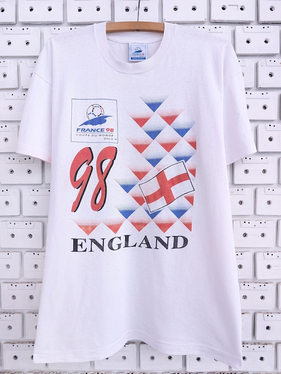 Vintage 90s France 98 World Cup T-shirt England Soccer Football