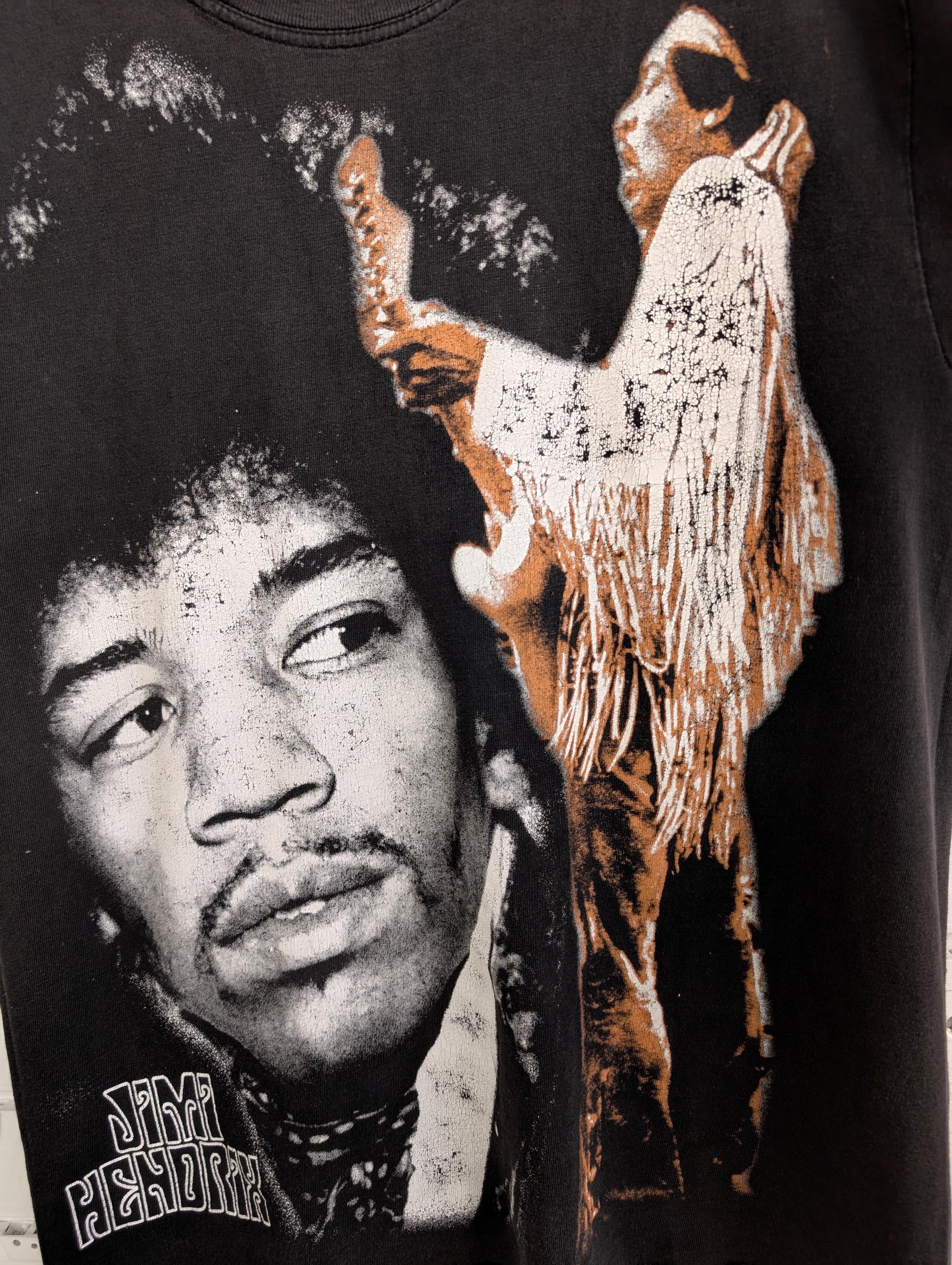 Vintage 90s 00s Jimi Hendrix Bootleg T-shirt Psychedelic Blues