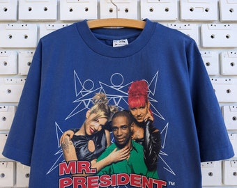 Vintage 1997 Mr President T-shirt German Eurodance Pop Reggae