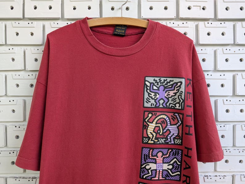 Vintage 90s Keith Haring T-Shirt Pop Art Artist Graphic Print Bootleg Tee Size XL image 7