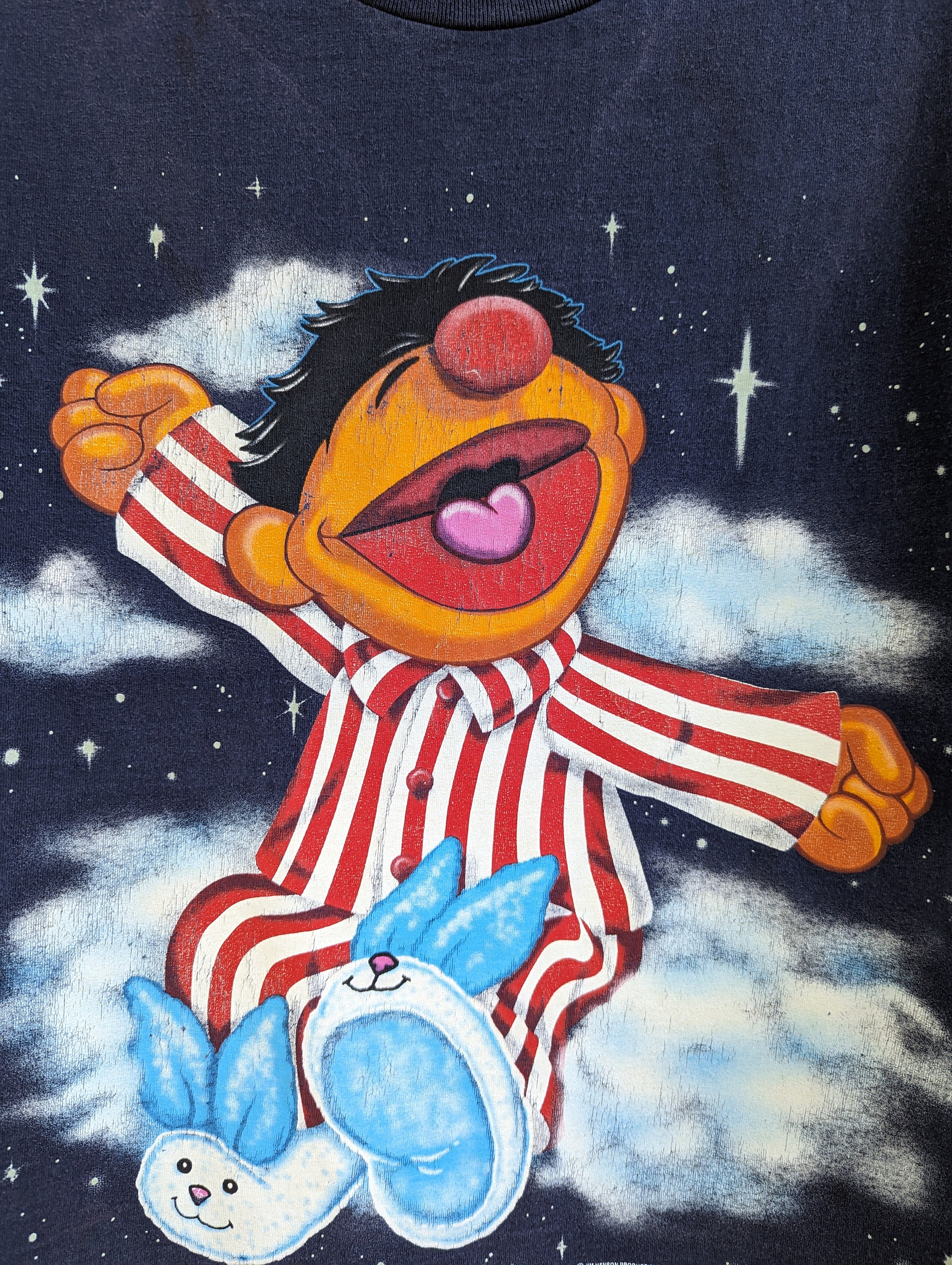 90s セサミストリート ヴィンテージTシャツ アーニー　L ヴィンテージ 90 年代 セサミストリート アーニー T シャツ ジム