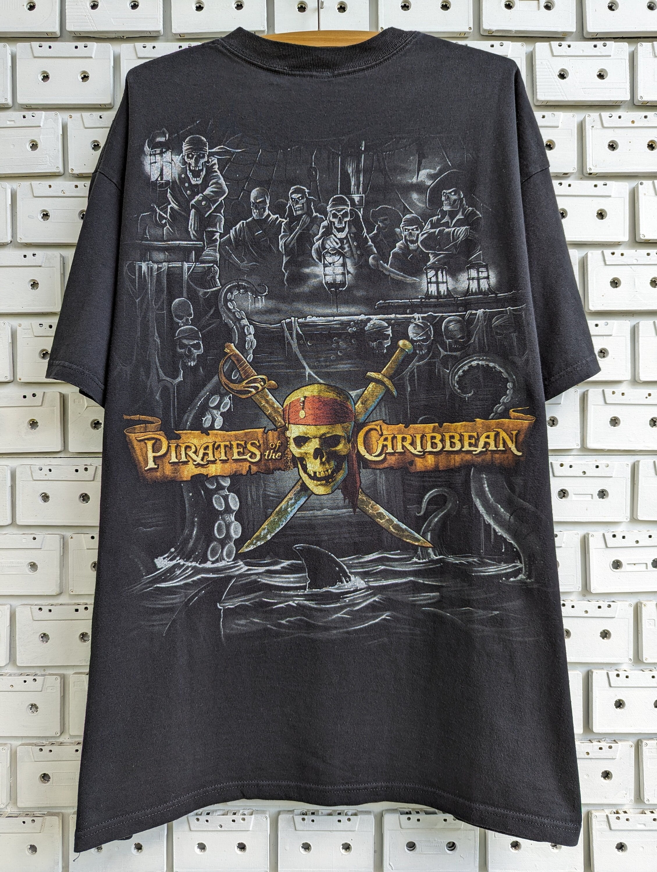 希少 XL 00's Pirates of the Caribbean Tシャツ Vintage 00s Pirates of the Caribbean T-shirt Dark Ride Attraction