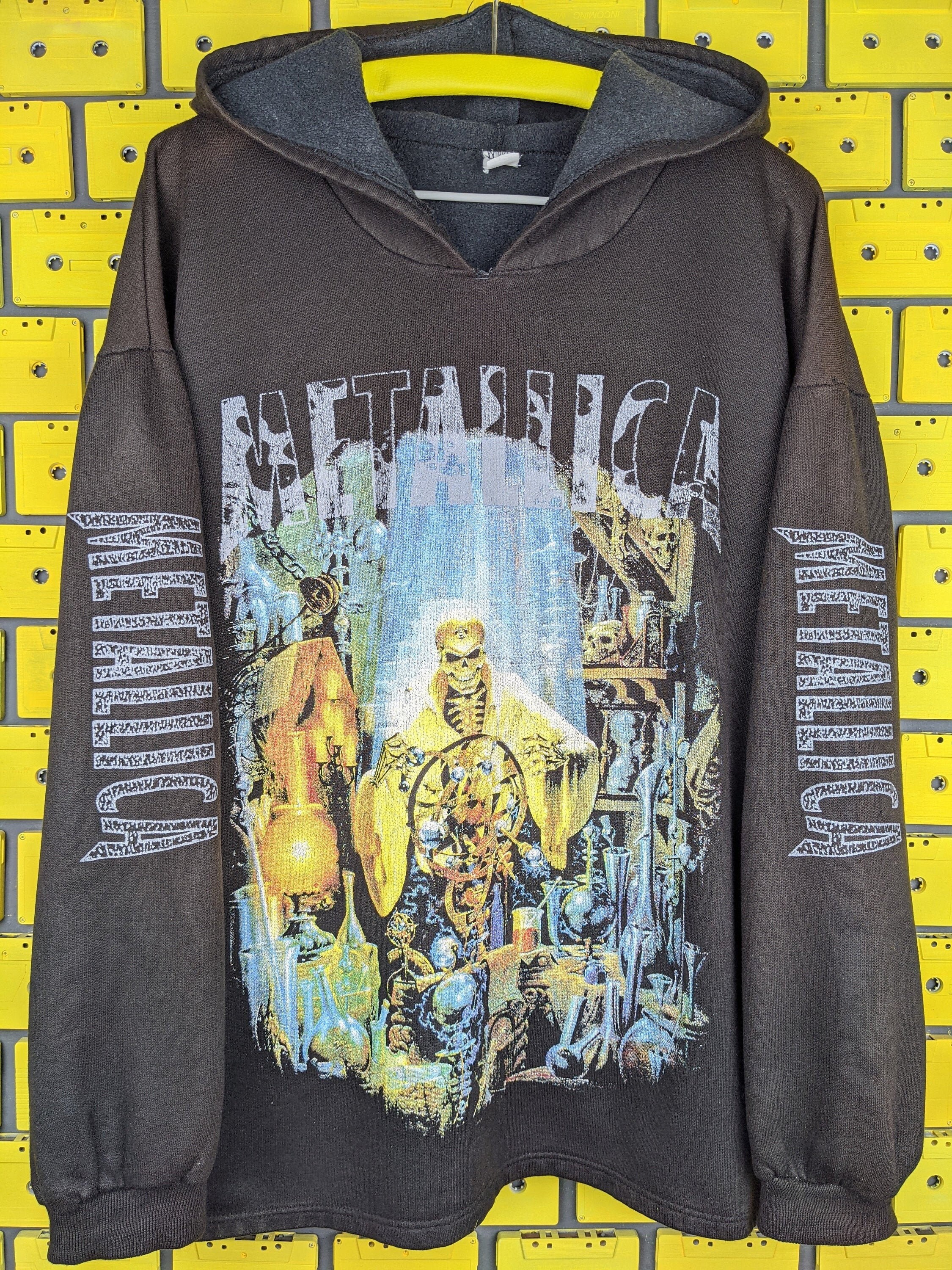Rare Vintage 90s Metallica Hoodie Heavy Trash Metal Bootleg Band Merch Size Short XL Etsy