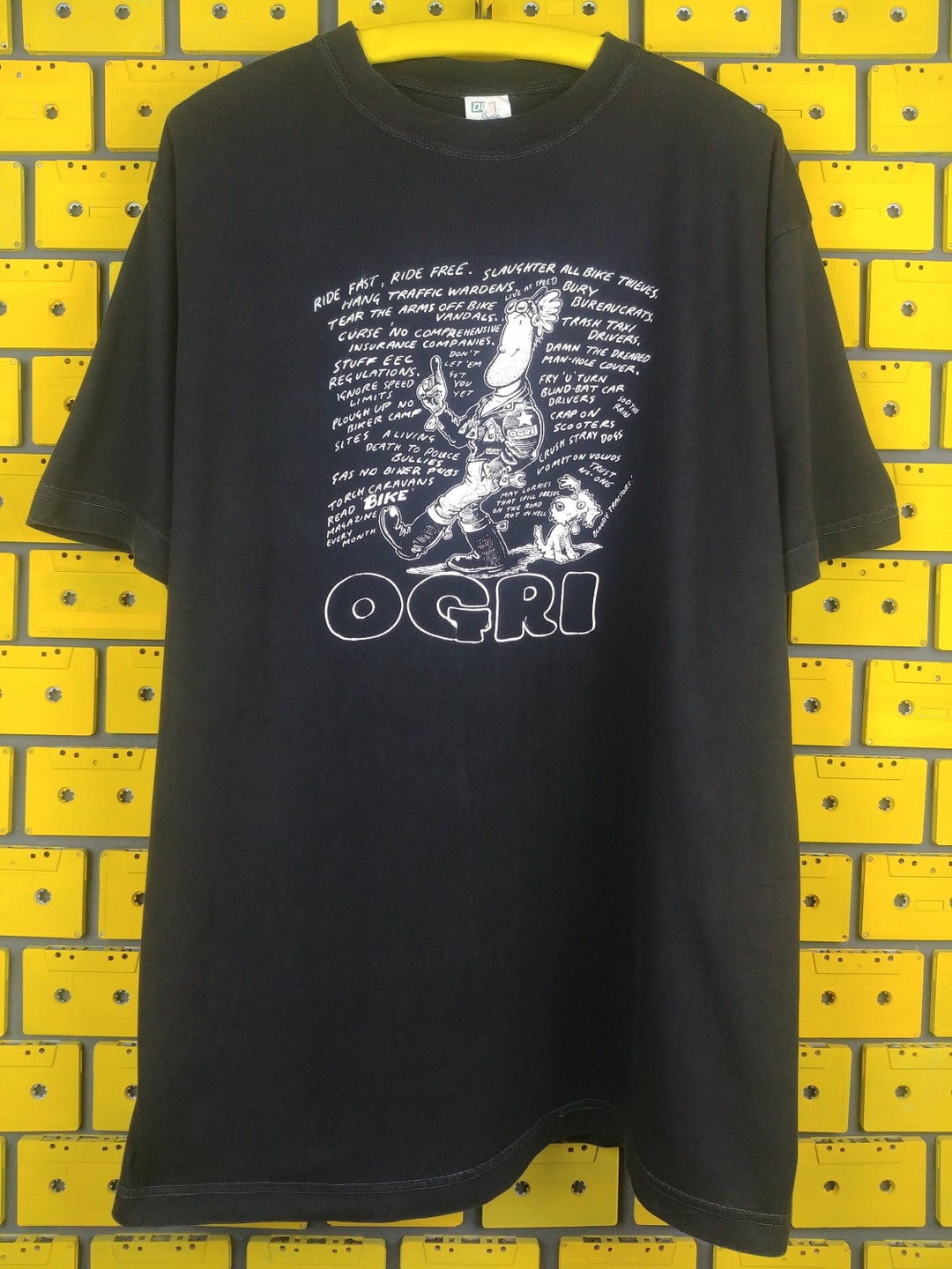 Vintage 90s Ogri Rocker Biker T-shirt Back Street Heroes - Etsy