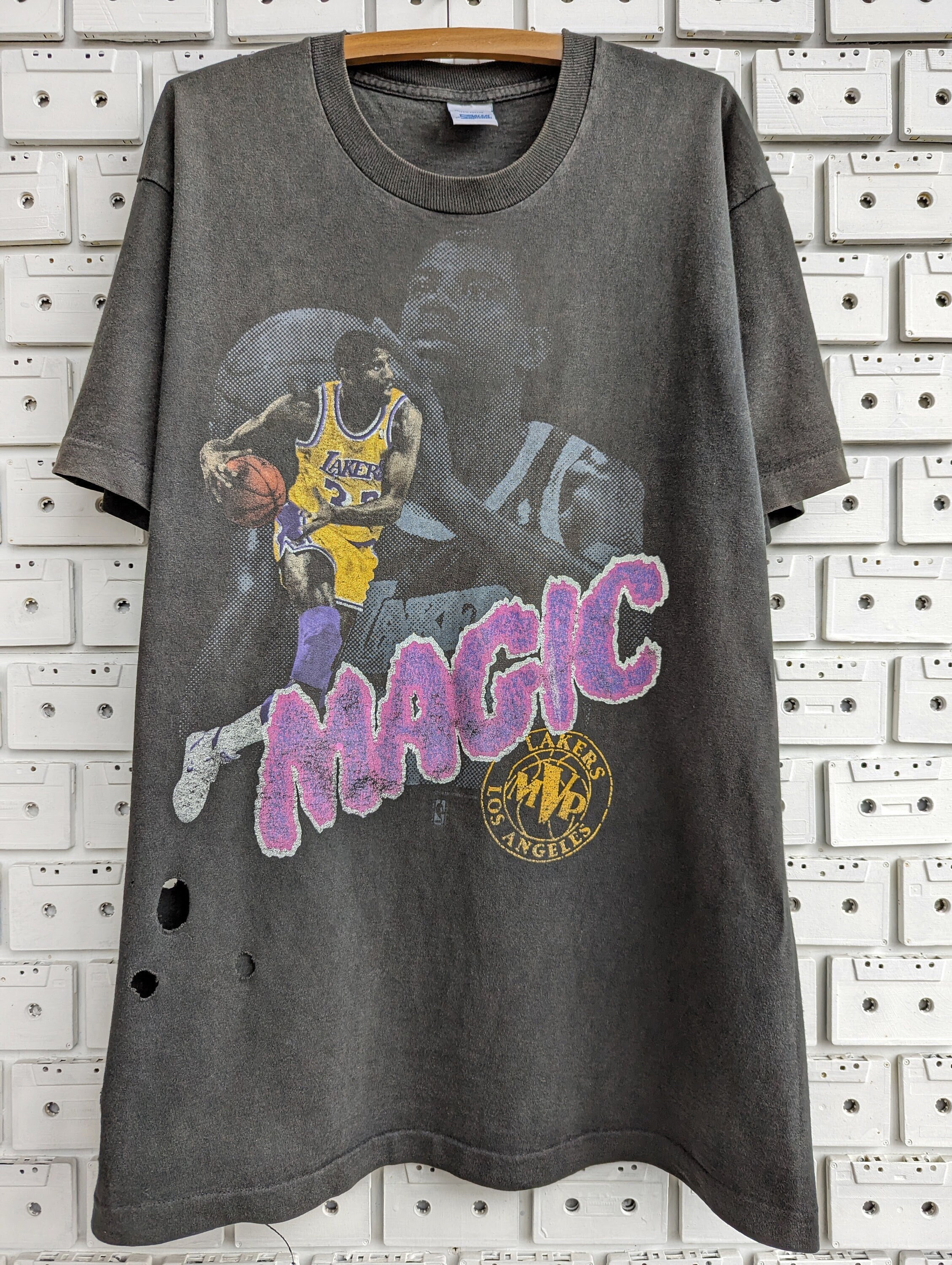 Vintage 80s Magic Johnson T-shirt Los Angeles Lakers MVP NBA 