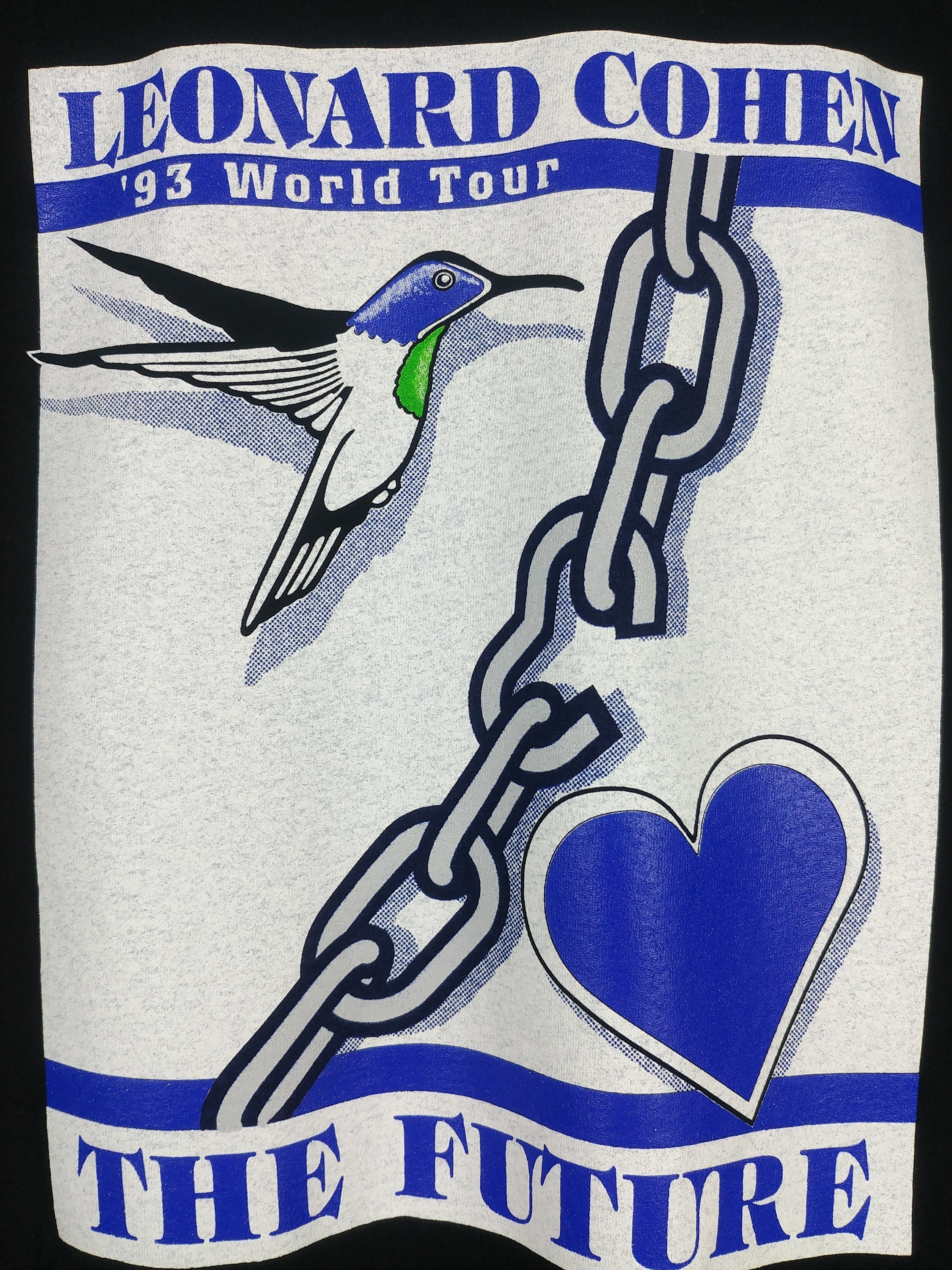 Vintage 1993 Leonard Cohen T-shirt the Future World Tour Folk Soft 