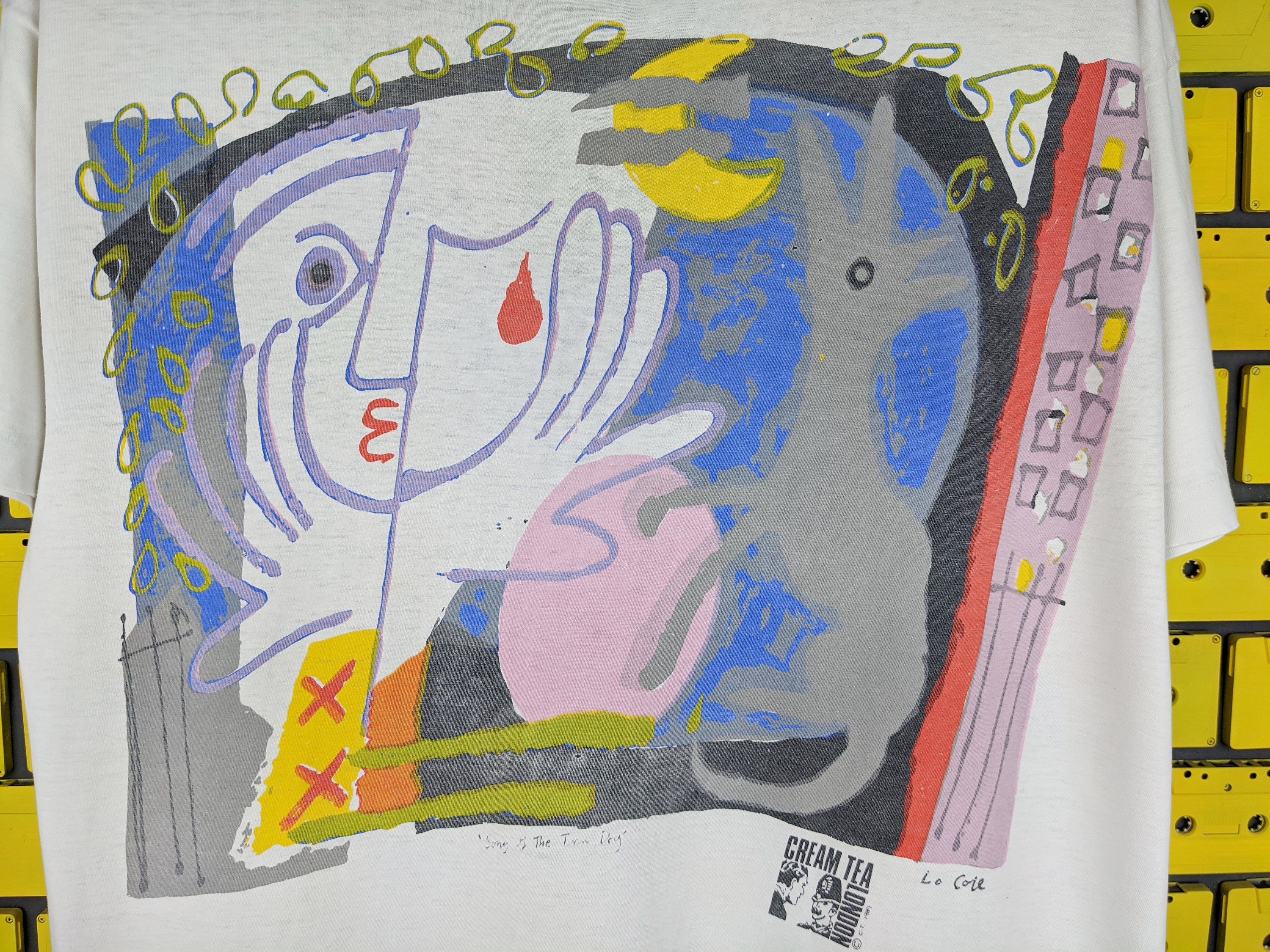 ヴィンテージ 1989 クリームティー ロンドン アート T シャツ 