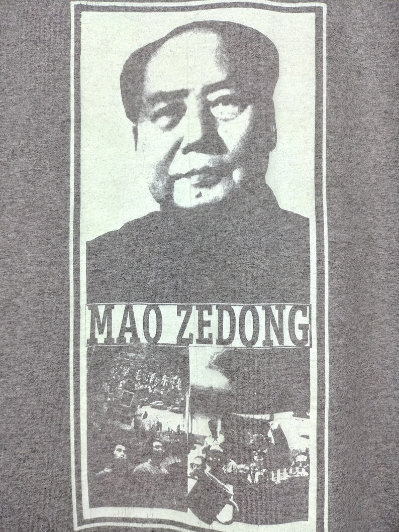 Vintage 90s Mao Zedong Pop Art T-Shirt Chairman Mao Chinese Communist Revolutionary Print Tee Size L image 4
