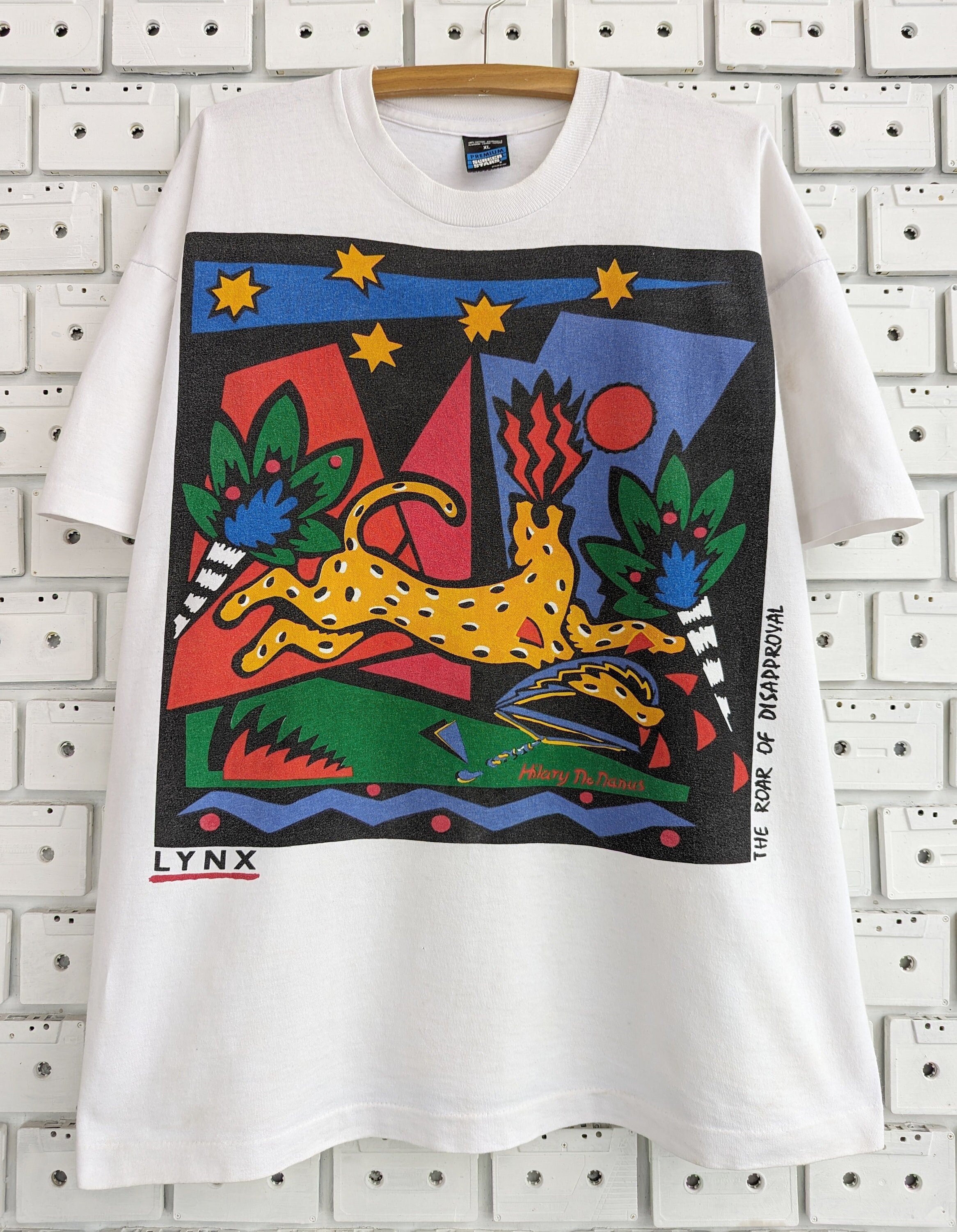 Vintage 90s Lynx the Roar of Disapproval T-shirt Hilary Mcmanus 