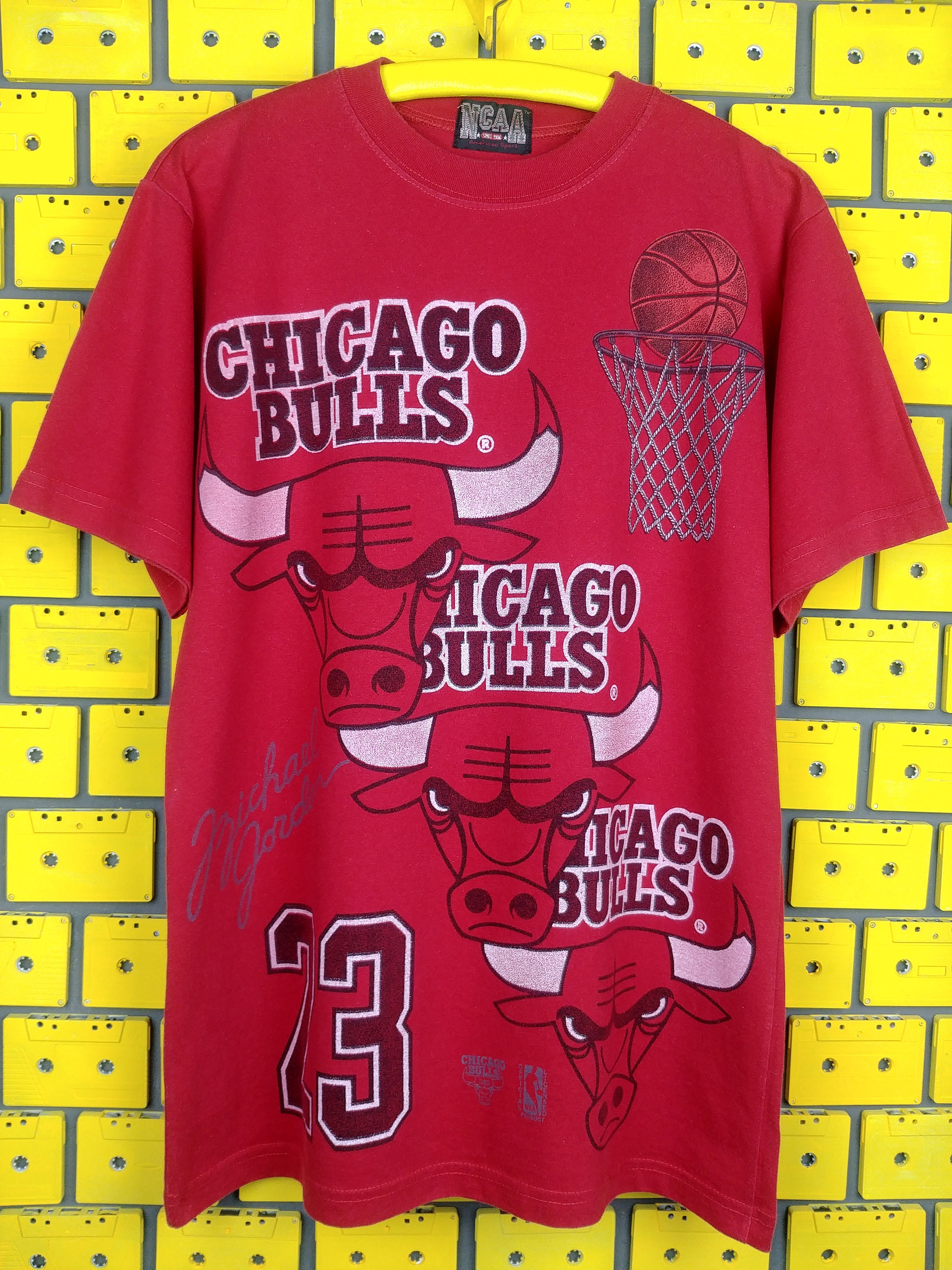 Vintage Chicago Bulls T Shirt Double 3 Peat 90's Michael Jordan