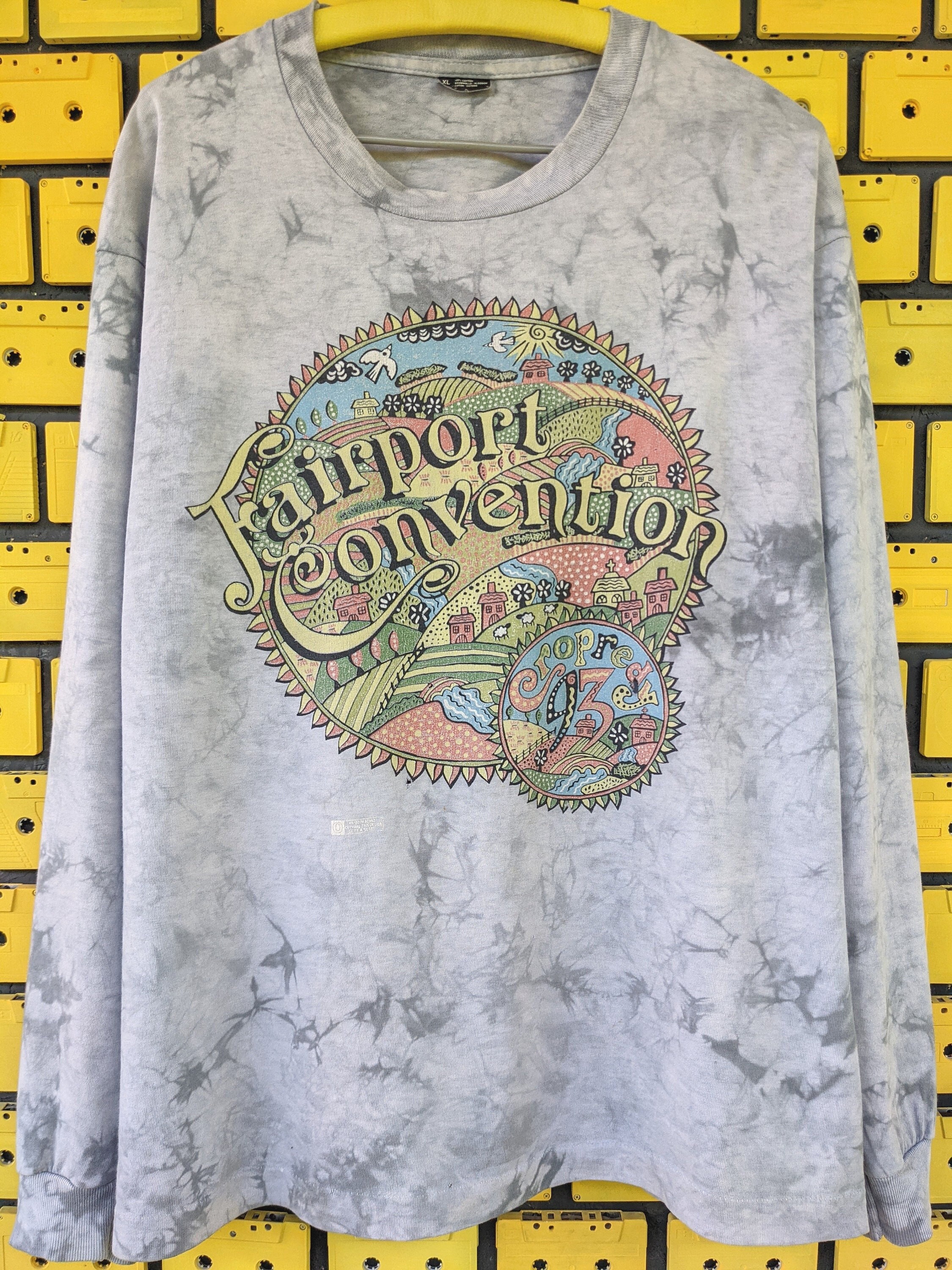Vintage 1993 Fairport Convention Tour Shirt British Celtic Folk Rock Richard Thompson Band Tie Dye Long Sleeve Merch Tee Size XL Etsy