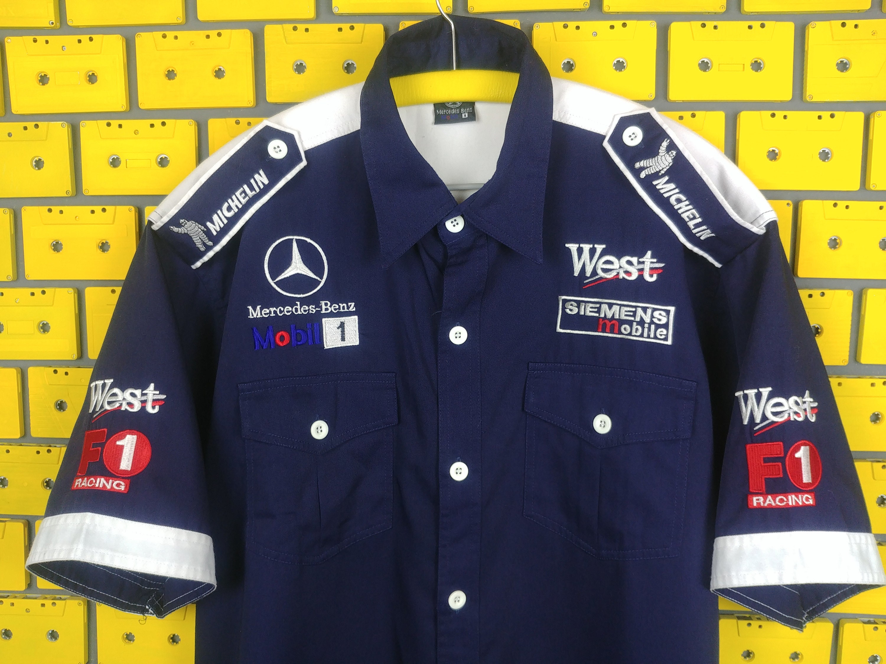 Vintage Size Siemens Etsy - Grand Pit West Team XXL Formla Prix Merch F1 Button up One Shirt Mclaren Mercedes Crew Mobile Shirt Racing Michelin