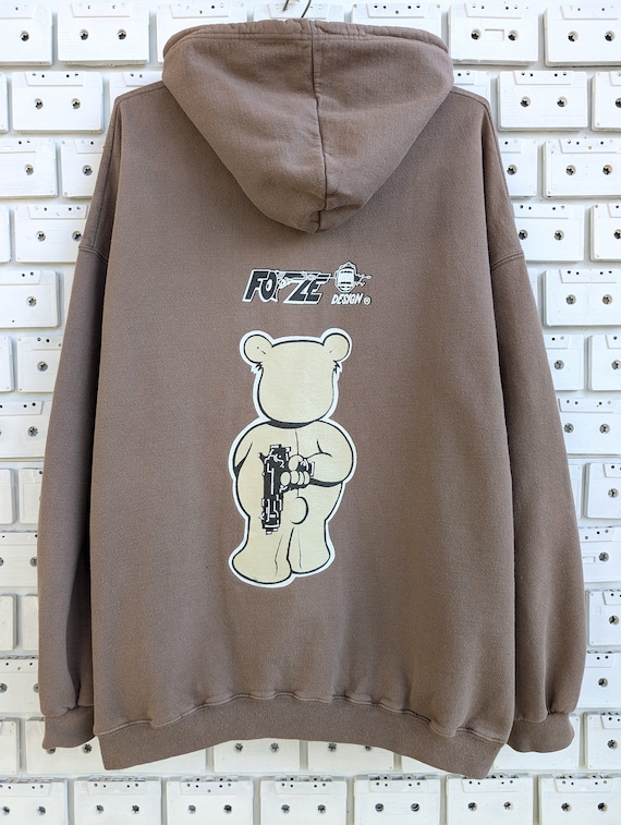 Vintage 00s Forze Records Hoodie Wanna Play? Bear Graphic
