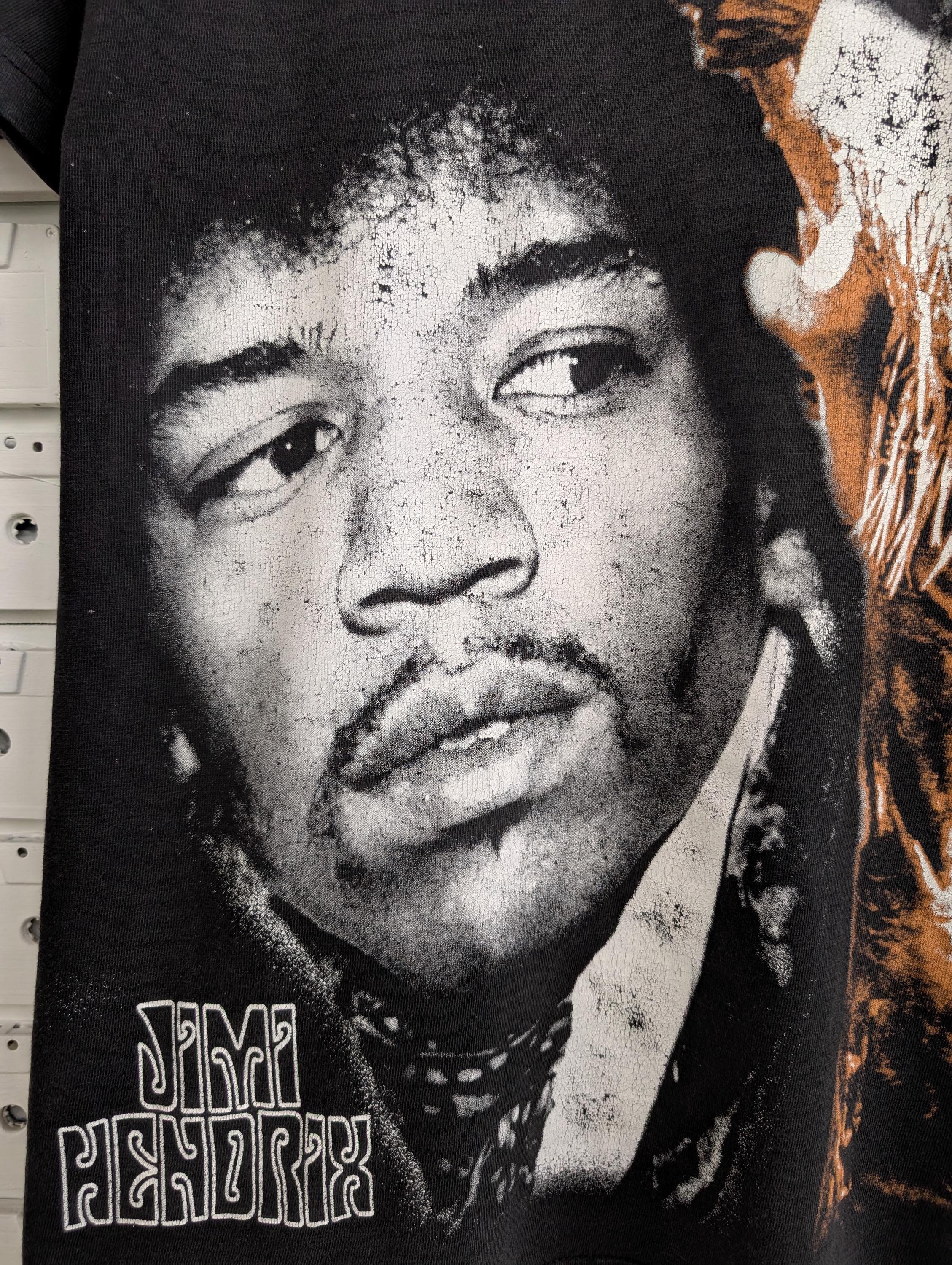 Vintage 90s 00s Jimi Hendrix Bootleg T-shirt Psychedelic Blues