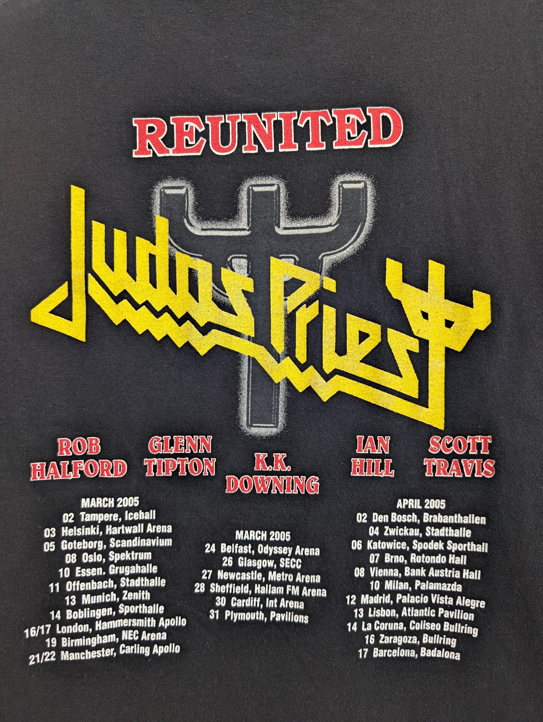 Vintage 2005 Judas Priest T-shirt Reunited Concert Tour Angel of