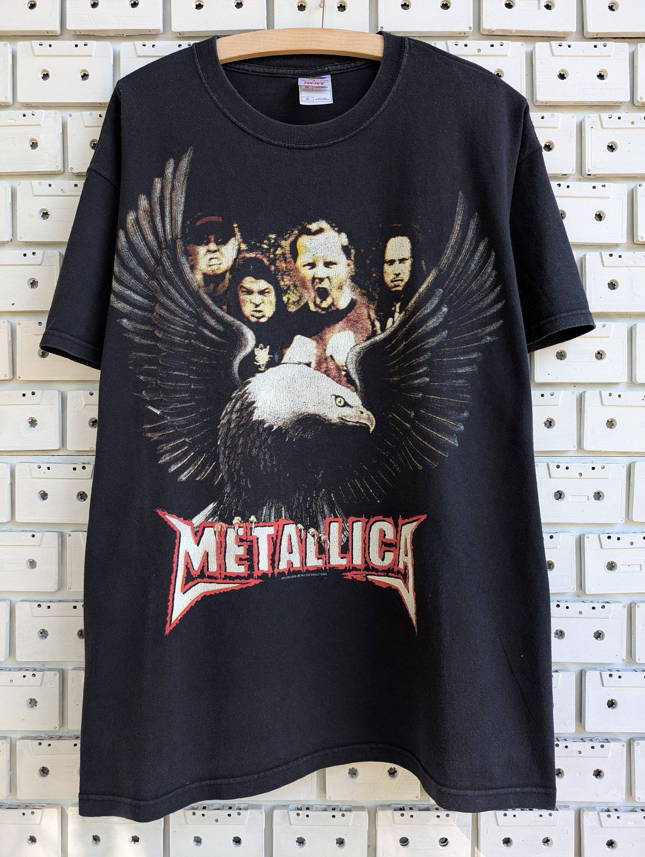 Vintage 2003 Metallica T-Shirt Thrash Heavy Speed Metal Hard Rock Band Merch Tee Size XL