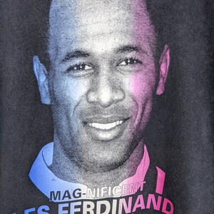 Vintage 90s Les Ferdinand T-Shirt Newcastle United FC England Football Soccer Bootleg Merch Tee Size Long S/M image 3
