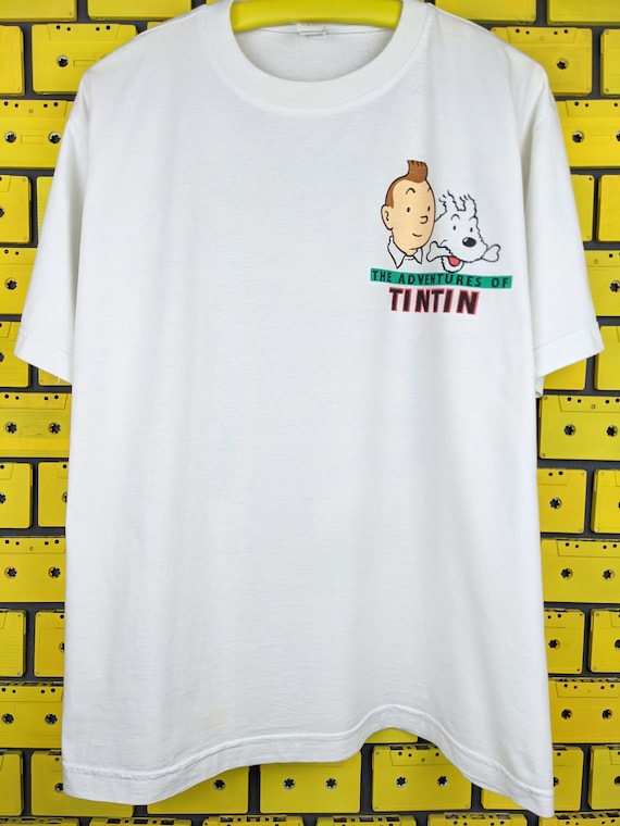 Vintage 90s The Adventures Of Tintin T-Shirt Tin … - image 2