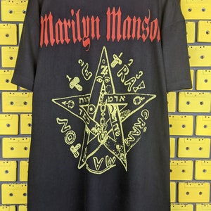 Vintage 2000 Marilyn Manson T-Shirt Holy Wood Era European Bootleg Industrial Metal Alternative Glam Rock Merch Tee Size XL image 2