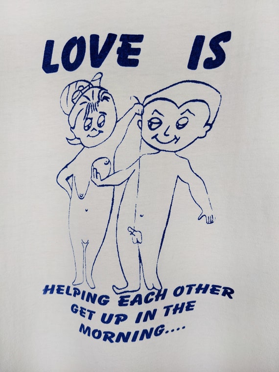 Vintage 90s Love Is T-Shirt Funny Adult Sex Joke … - image 3