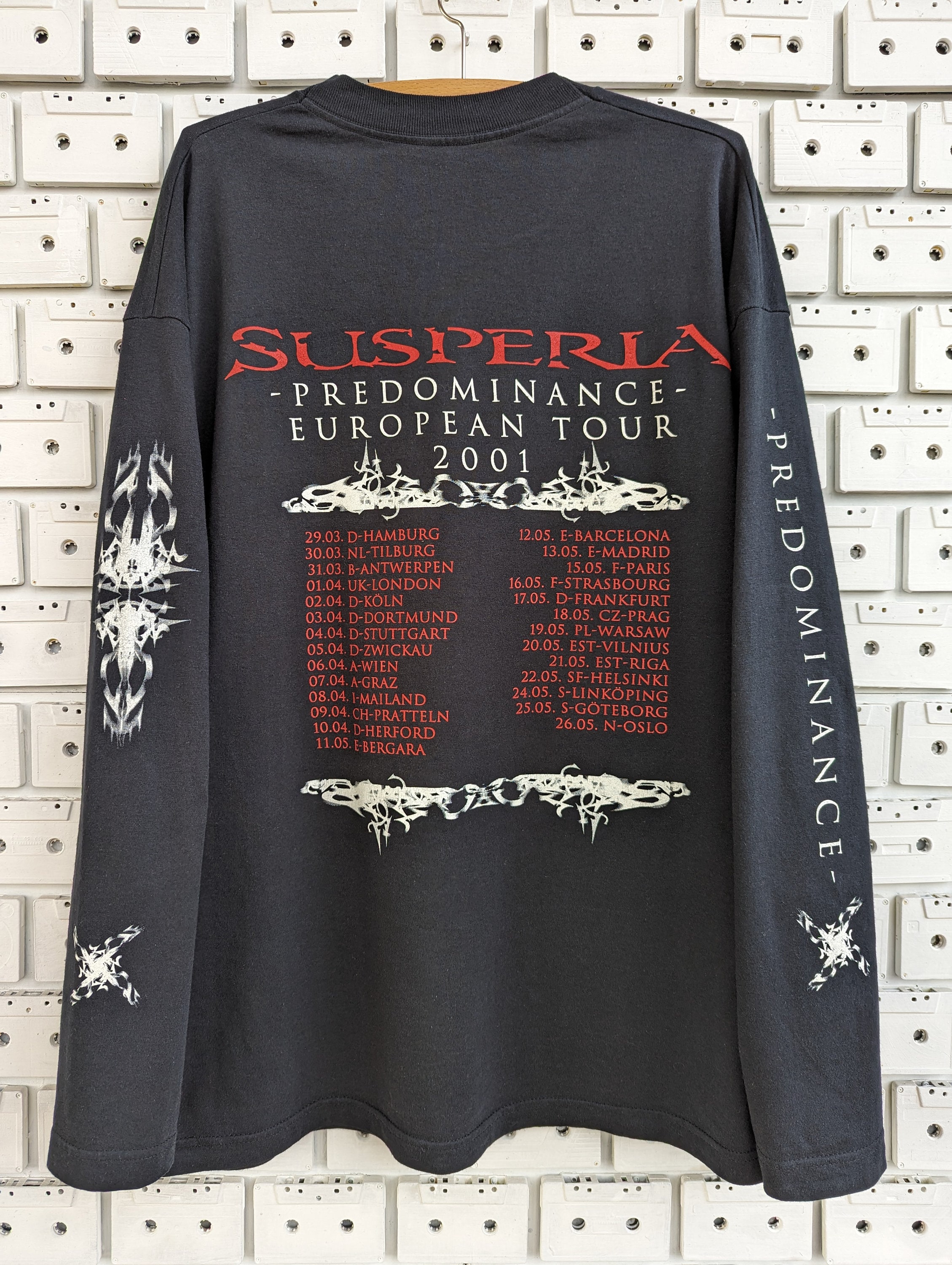 Vintage 2001 Susperia Band Shirt Predominance Tour Norwegian