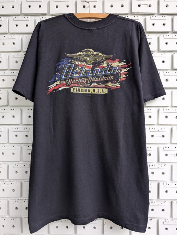 Harley-Davidson Tシャツ　00s Vintage 00s Harley Davidson T-shirt Skull Graphic HD Orlando