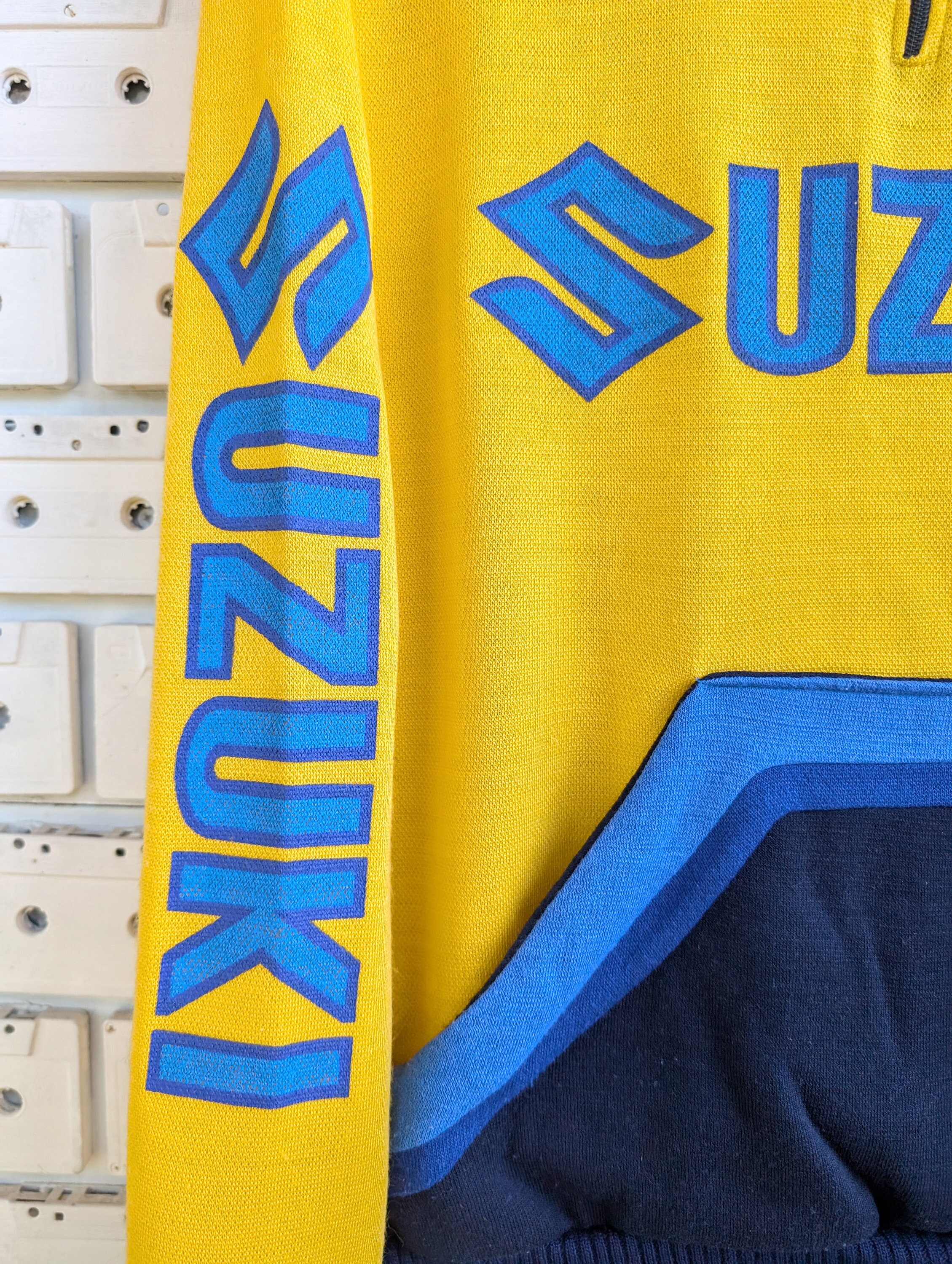 Vintage 80s Suzuki 1/4 Zip Hoodie Japan Motorcycle Racing Team