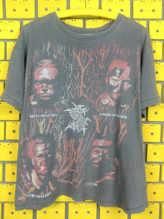 Vintage 90s Sepultura T-shirt Roots Album Era Brazilian Heavy