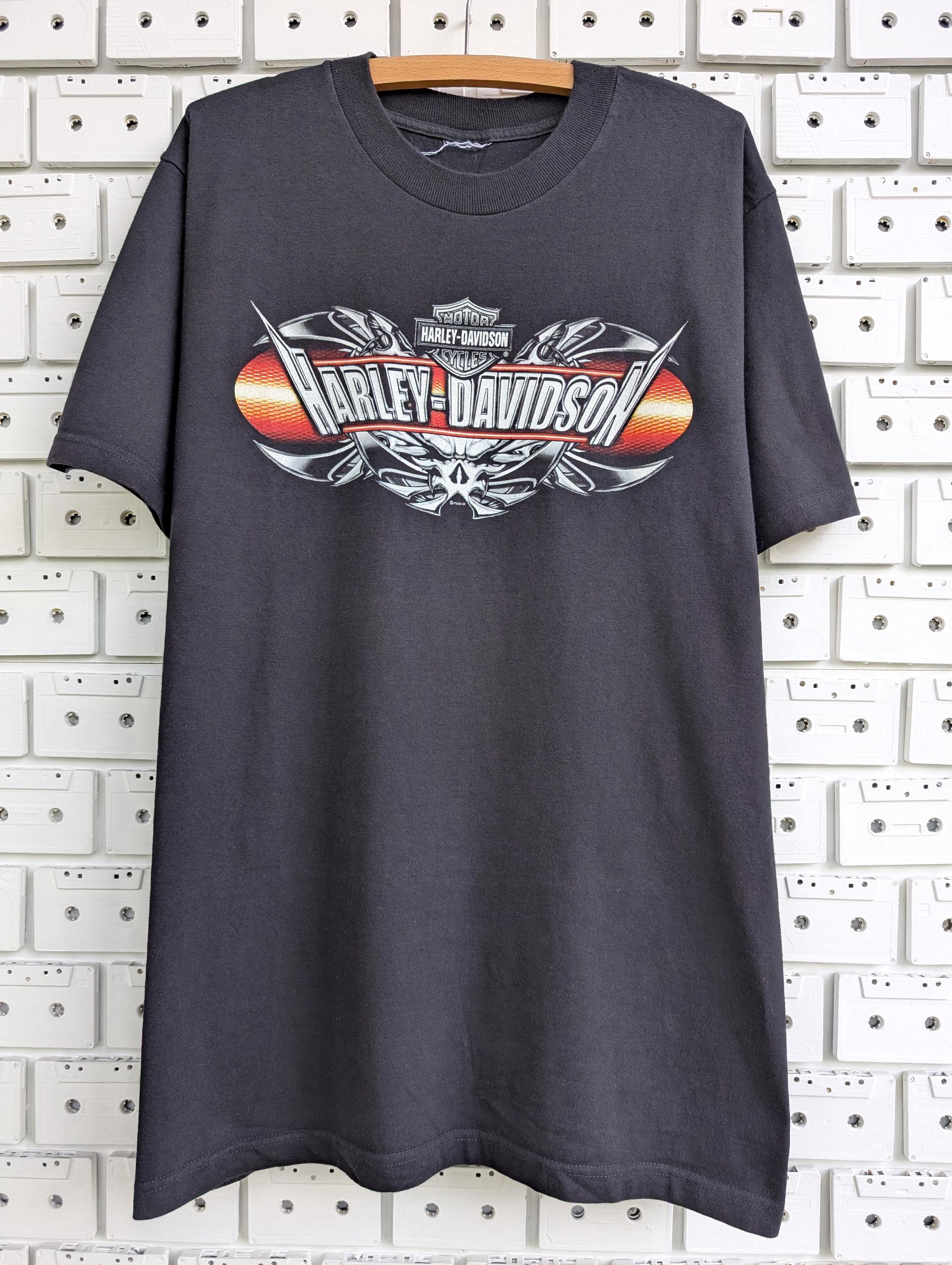 Vintage 00s Harley Davidson T-shirt Skull Graphic HD Orlando