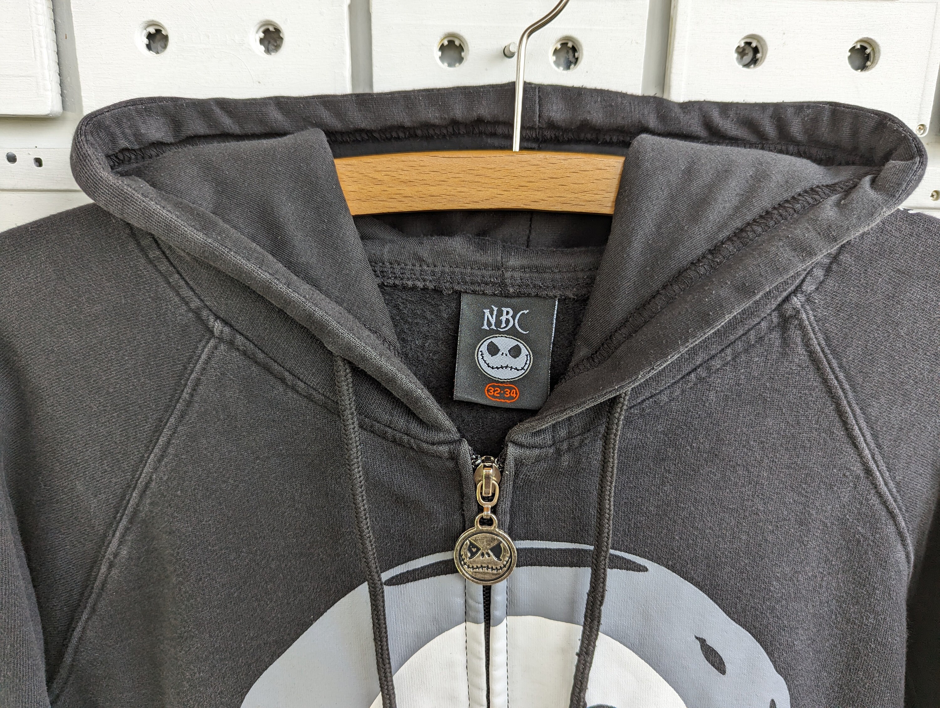 Vintage 00s Jack Skellington Zip Hoodie Nightmare Before Christmas 