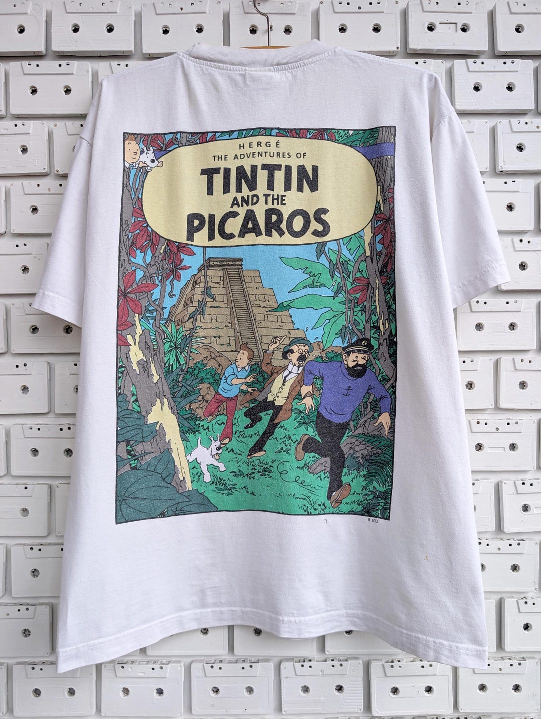 Vintage 90s Adventures of Tintin T-shirt Tin Tin and the Picaros Herge ...